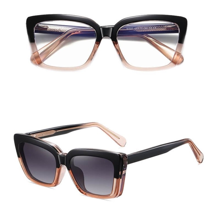 2w1 Okulary damskie do komputera z nakładką przeciwsłoneczną na magnes Clip-On 25134C