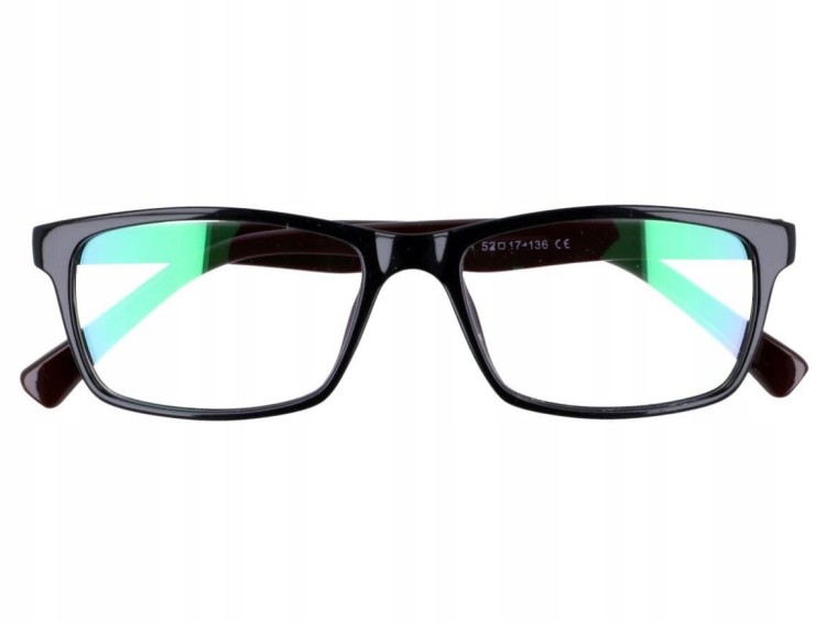 Okulary z filtrem Antyrefleksyjne zerówki Nerdy 9511A czarno-brązowe
