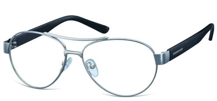 Małe Okulary oprawki Pilotki metalowe korekcyjne medium M380D jasnografitowe