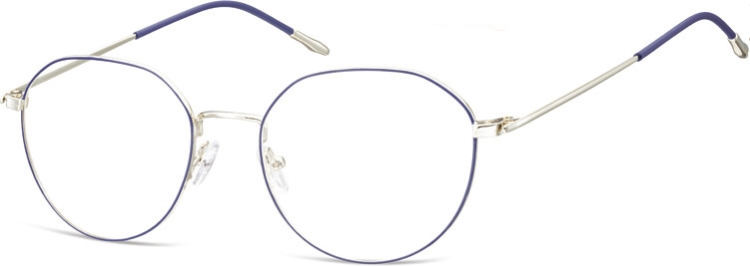 Lenonki Okulary oprawki optyczne 928A srebrne + niebieskie