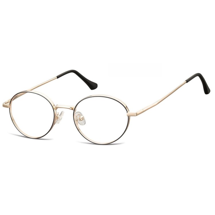 Okulary zerówki oprawki korekcyjne medium M299B złoto-czarne