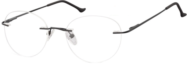 Bezramkowe Okulary Oprawki okrągłe korekcyjne Sunoptic 985 czarne