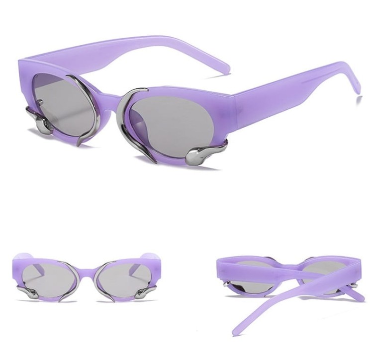 Damskie okulary przeciwsłoneczne z filtrem UV400 fioletowe ST-MAX4E