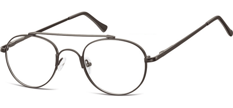 Okulary oprawki okrągłe zerówki metalowe korekcyjne 785 czarne