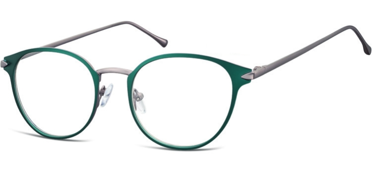 Oprawki okularowe kocie oczy damskie stalowe Sunoptic 940D zielone