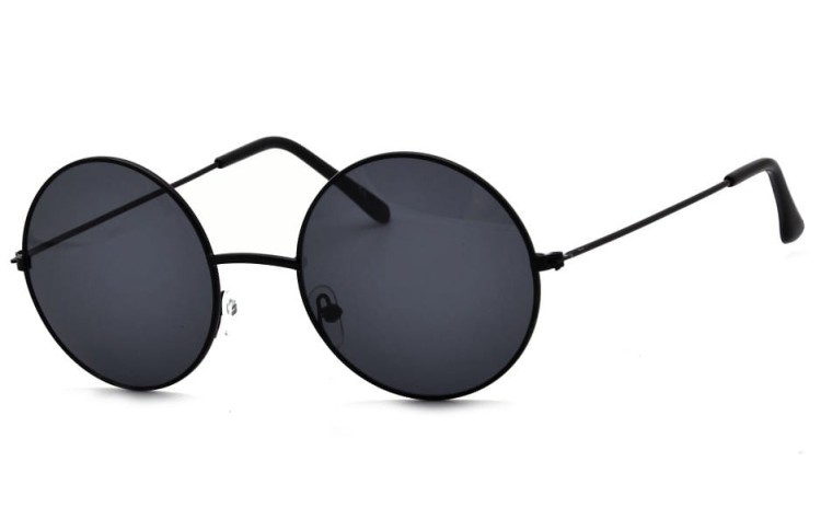 Okulary Lenonki czarne przeciwsłoneczne hippie retro 4322