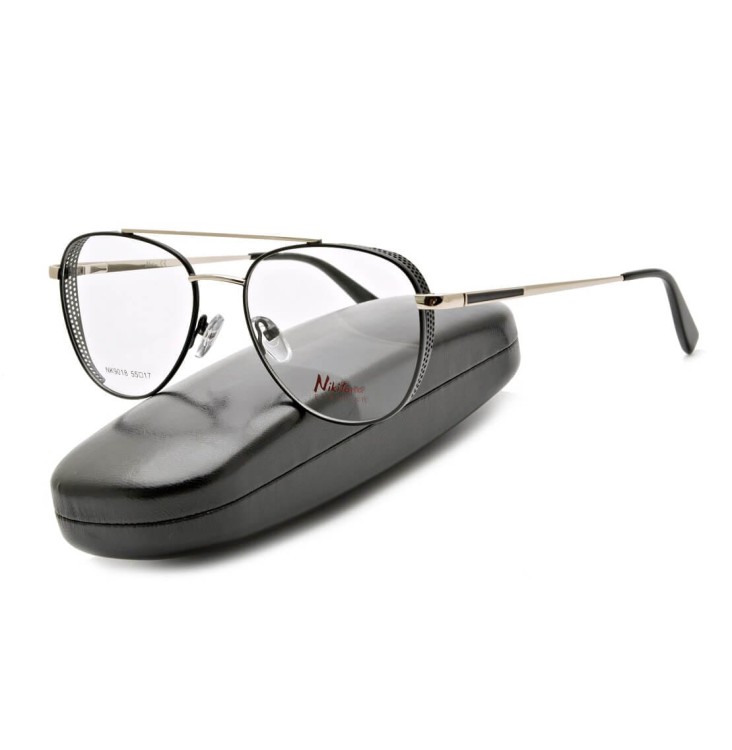 Oprawki okularowe pilotki korekcyjne NIKITANA na teleskopach STNK1 Srebrny-Czarny