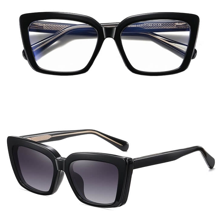 2w1 Okulary damskie do komputera z nakładką przeciwsłoneczną na magnes Clip-On 25134