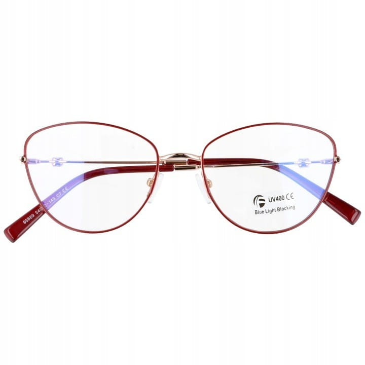 Okulary kocie oczy z filtrem BLUE LIGHT do komputera zerówki 2542-4