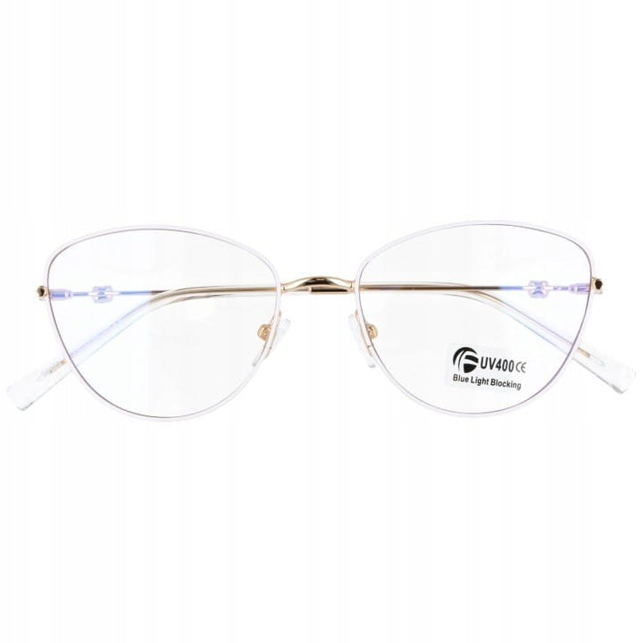 Okulary kocie oczy z filtrem BLUE LIGHT do komputera zerówki 2542-5