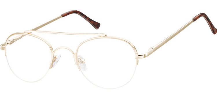 Okulary oprawki korekcyjne metalowo-żyłkowe Okrągłe 786C złote