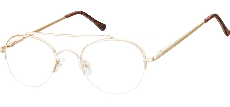 Okulary oprawki korekcyjne metalowo-żyłkowe Okrągłe 786D ciemne złote