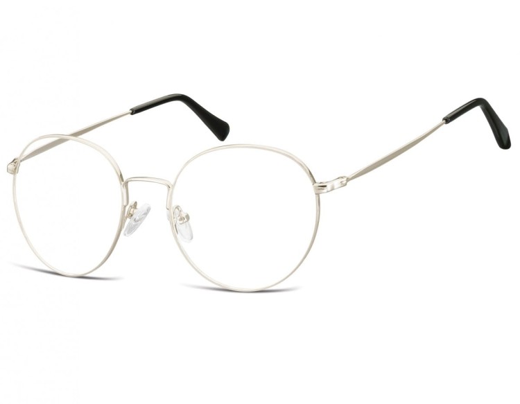 Lenonki okrągłe Okulary oprawki optyczne 915E srebrne