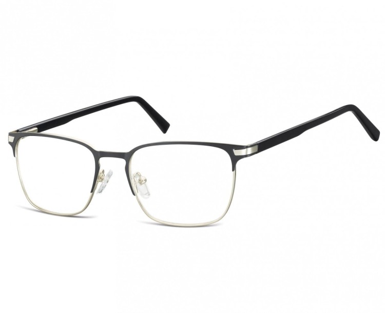 Okulary oprawki optyczne korekcyjne Sunoptic 917 czarno-srebrne