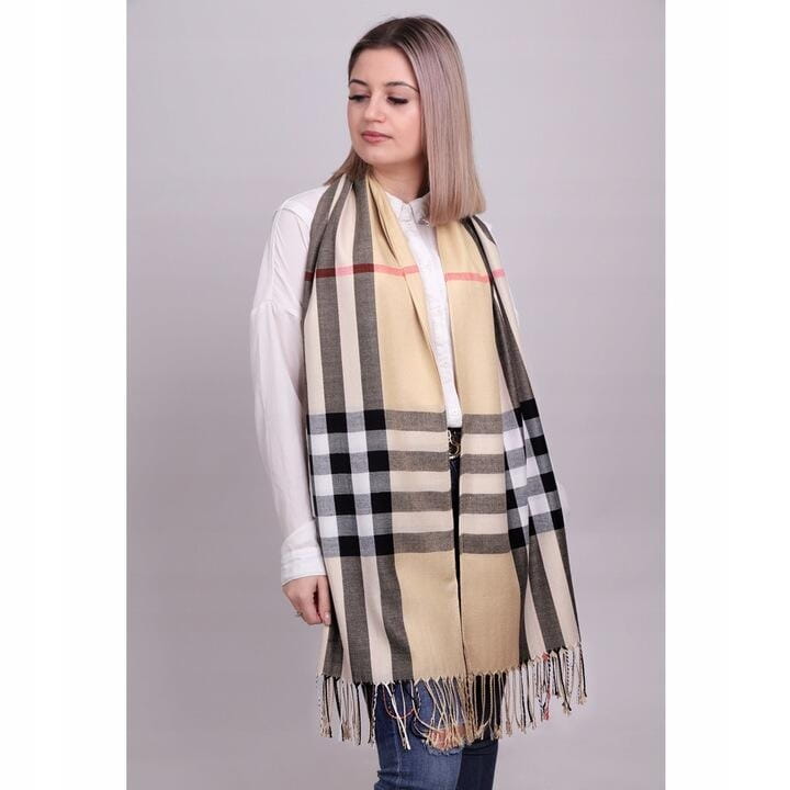 Ciepły szalik damski angielska krata Cashmere SZA-09