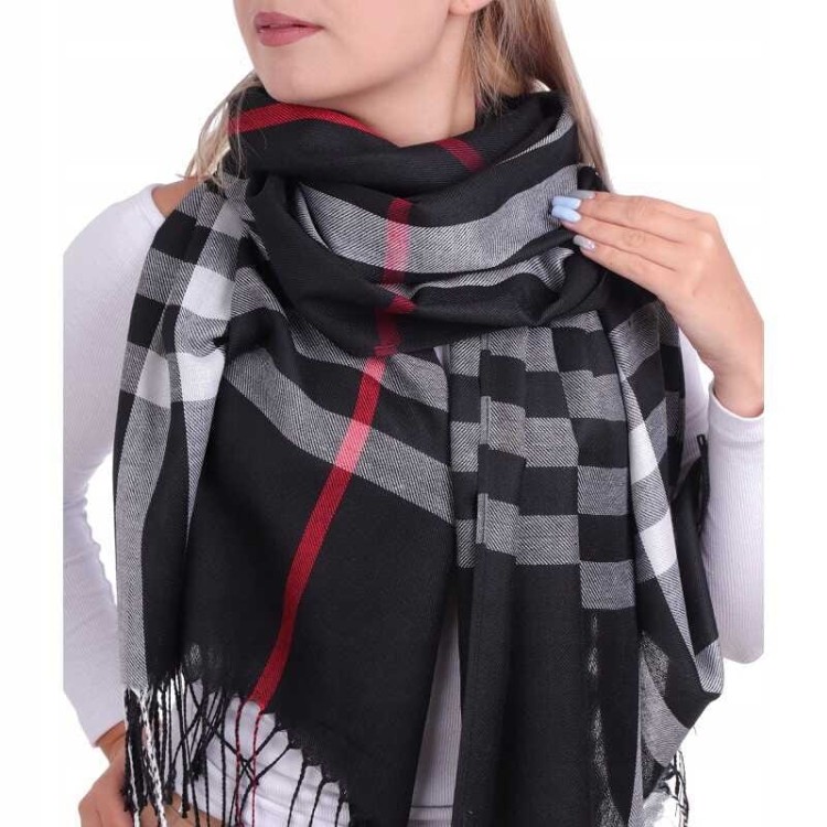 Ciepły szalik damski Cashmere angielska krata SZA-11