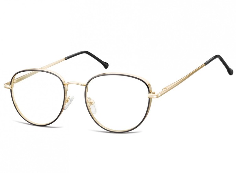 Owalne Okulary oprawki optyczne 918C czarno-złote