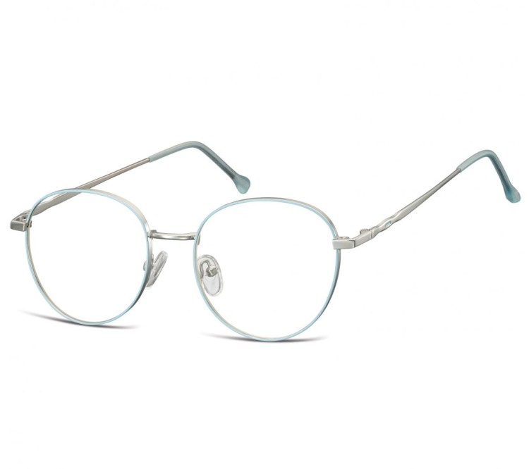 Okulary Oprawki owalne Lenonki optyczne 912A srebrno-błękitne