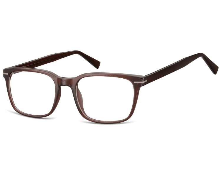 Okulary oprawki korekcyjne Nerdy zerówki Sunoptic CP119D brązowe transparentne