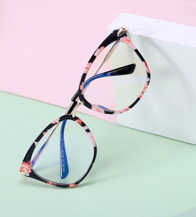 Okulary kocie do komputera damskie z filtrem BLUE Light zerówki 2574-3