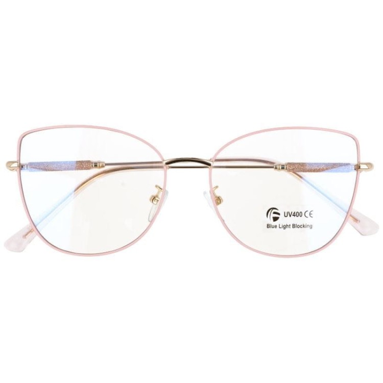 Okulary kocie do komputera damskie z filtrem BLUE Light zerówki 2576-2