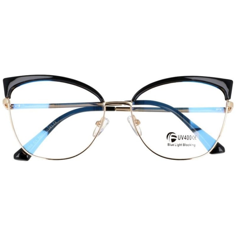 Okulary kocie do komputera damskie z filtrem BLUE Light zerówki 2575