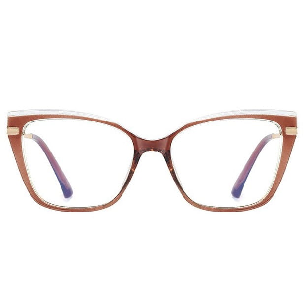 Okulary kocie do komputera damskie z filtrem BLUE Light zerówki 2577-4