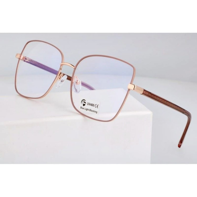 Okulary kocie do komputera damskie z filtrem BLUE Light zerówki 2578-3