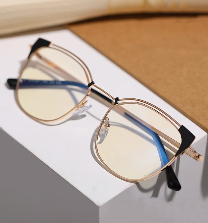 Okulary kocie do komputera damskie z filtrem BLUE Light zerówki 2565