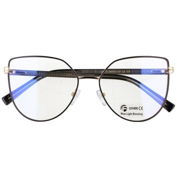 Okulary kocie do komputera damskie z filtrem BLUE Light zerówki 2584