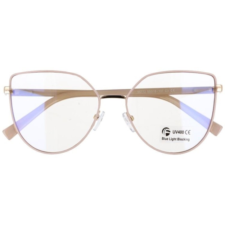 Okulary kocie do komputera damskie z filtrem BLUE Light zerówki 2584-2