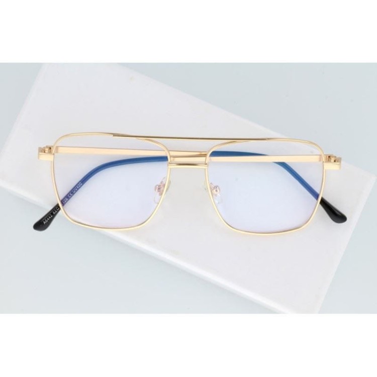 Złote druciane okulary zerówki filtr Blue Light komputera 2560