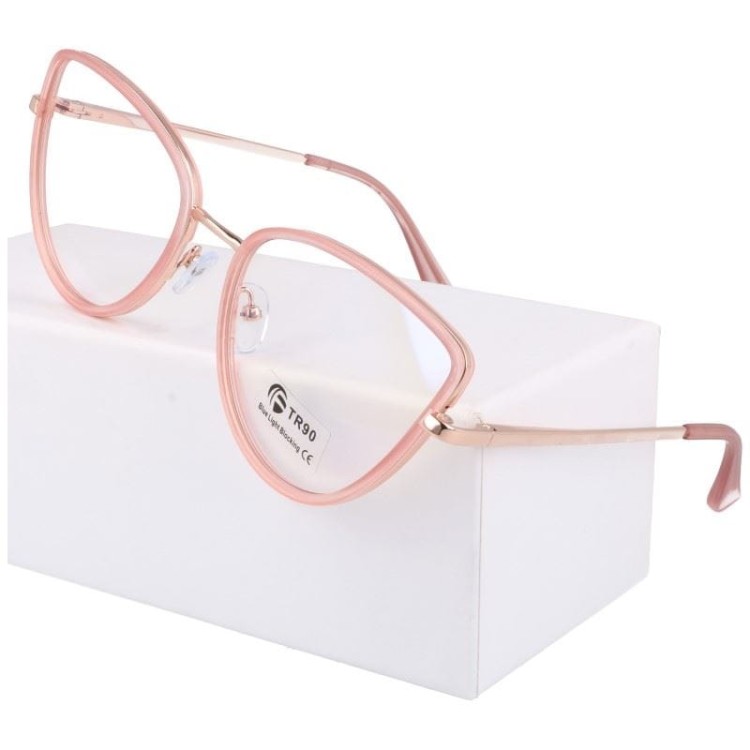 Okulary kocie do komputera damskie z filtrem BLUE Light zerówki 2588-2