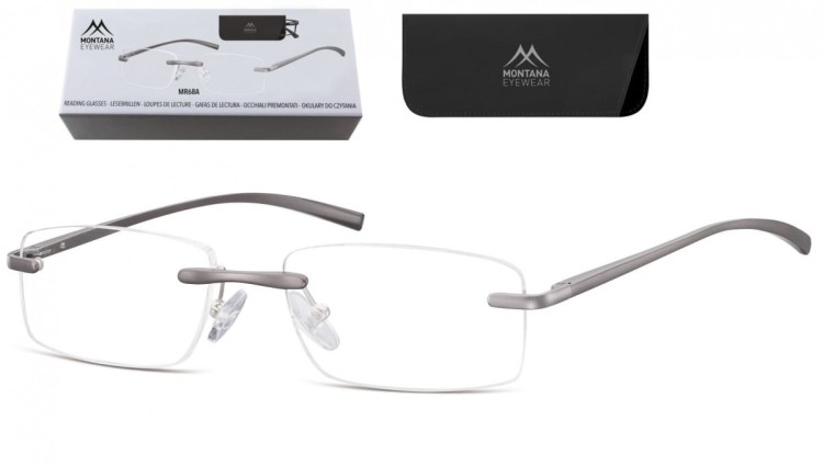 Patentki Bezramkowe Asferyczne Okulary aluminiowe do Czytania Montana MR68A moc: +3.5