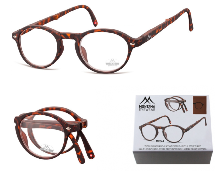 Składane Asferyczne Okulary do Czytania Lenonki Montana MR66A moc: +2.5