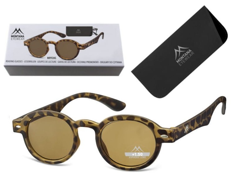 Przyciemniane Asferyczne Okulary do czytania Lenonki Montana MR92AS moc: +3