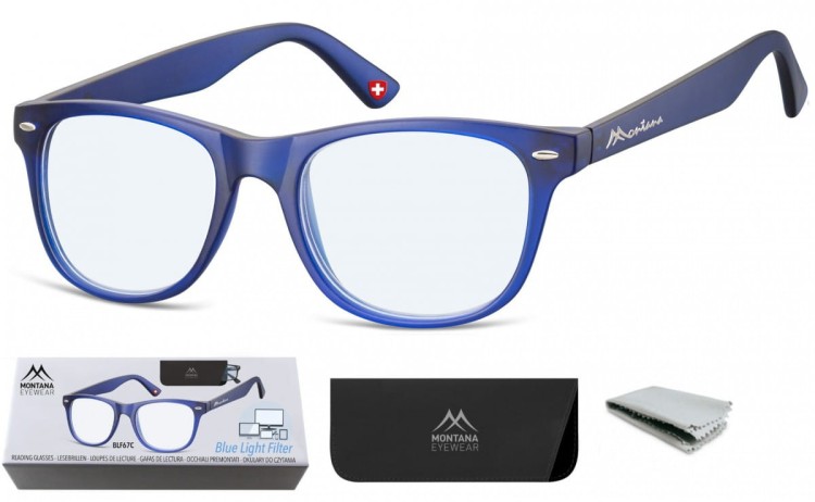 Okulary z filtrem do Komputera i Czytania moc: +1,50 Plusy z Antyrefleksem Montana BLFBOX67C