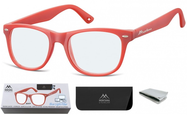 Okulary z filtrem do Komputera i Czytania moc: +1,5 Plusy z Antyrefleksem Montana BLFBOX67F