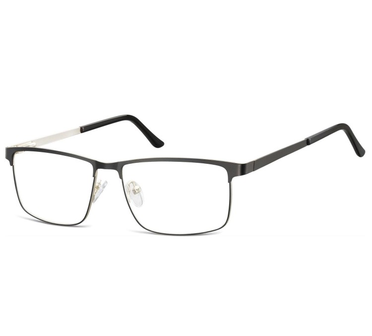 Okulary zerówki korekcyjne Nerd Prostokątne Flex 910 czarne