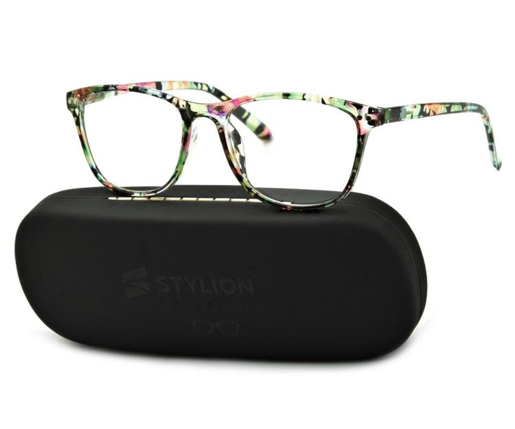Damskie Okulary do Czytania moc: +1 w kwiatki ST312