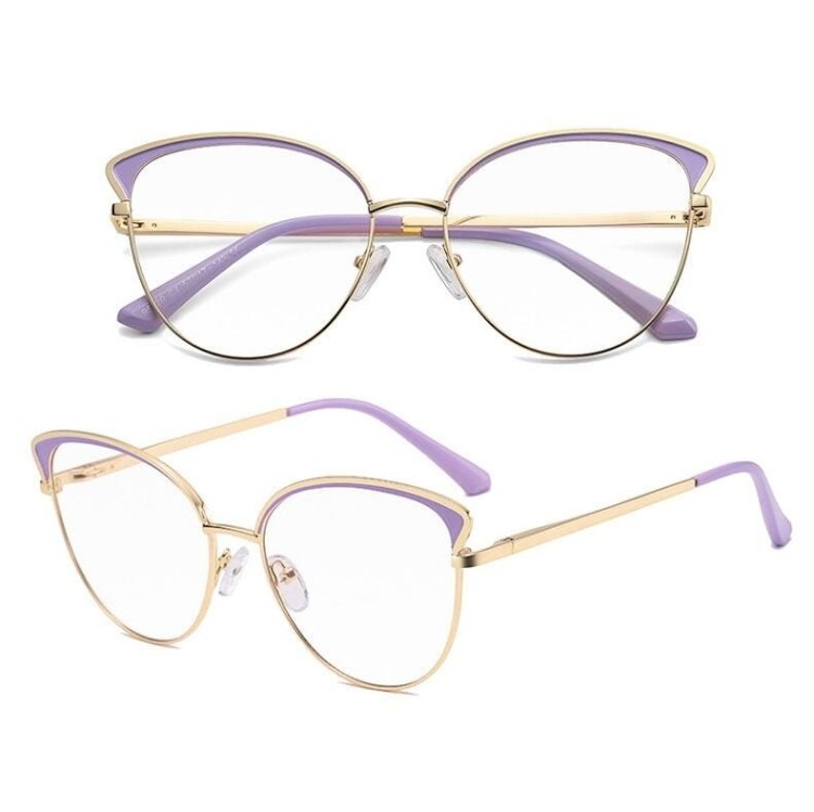 Okulary kocie do komputera damskie z filtrem BLUE Light zerówki Flex 25100E