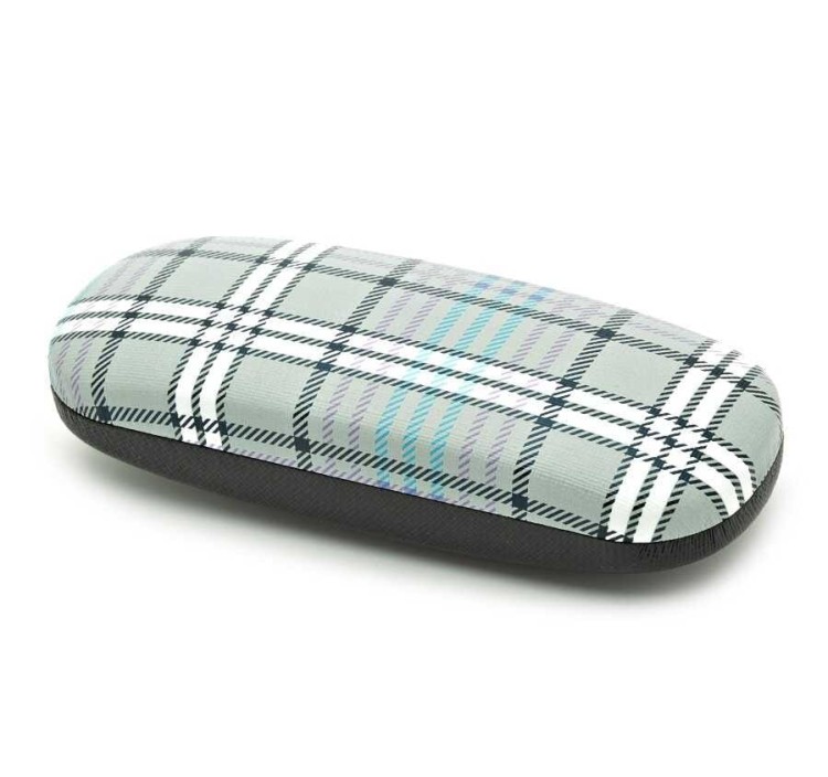 Twarde etui na okulary szare w kratkę ET-100