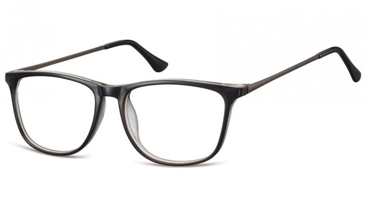 Okulary oprawki korekcyjne Nerdy zerówki Sunoptic CP142A czarne + przezroczyste