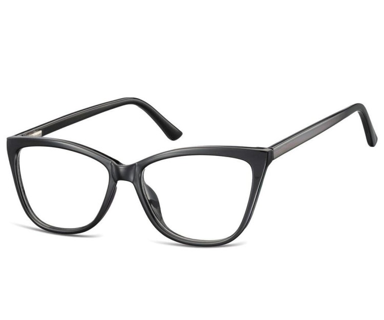 Okulary oprawki optyczne zerówki korekcyjne kocie oczy Sunoptic CP115 czarne