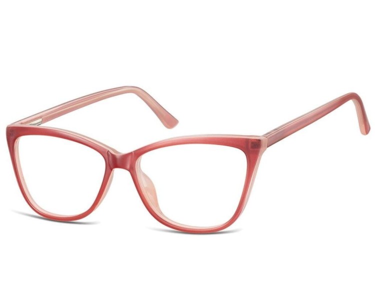 Okulary oprawki optyczne zerówki korekcyjne kocie oczy Sunoptic CP115E ciemnoczerwone