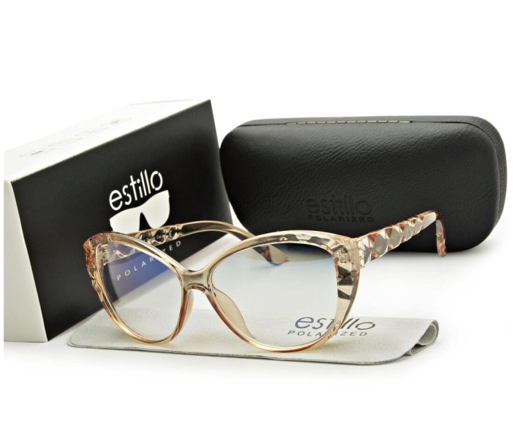 Damskie kocie okulary zerówki do komputera BLF filtr EST-115K-15 Estillo