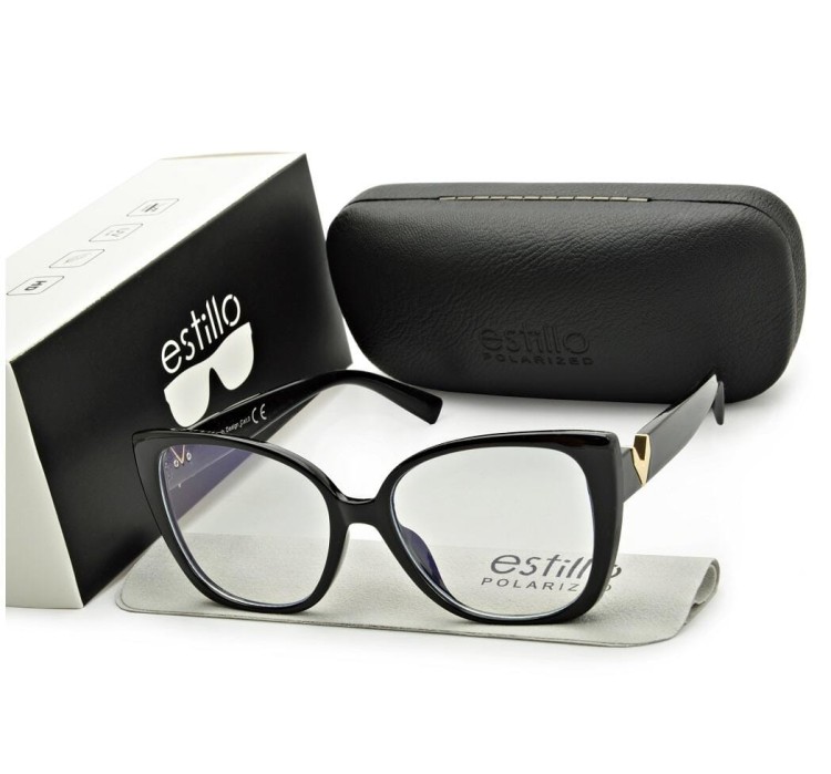 Damskie kocie okulary zerówki do komputera BLF filtr EST-114K-1 Estillo