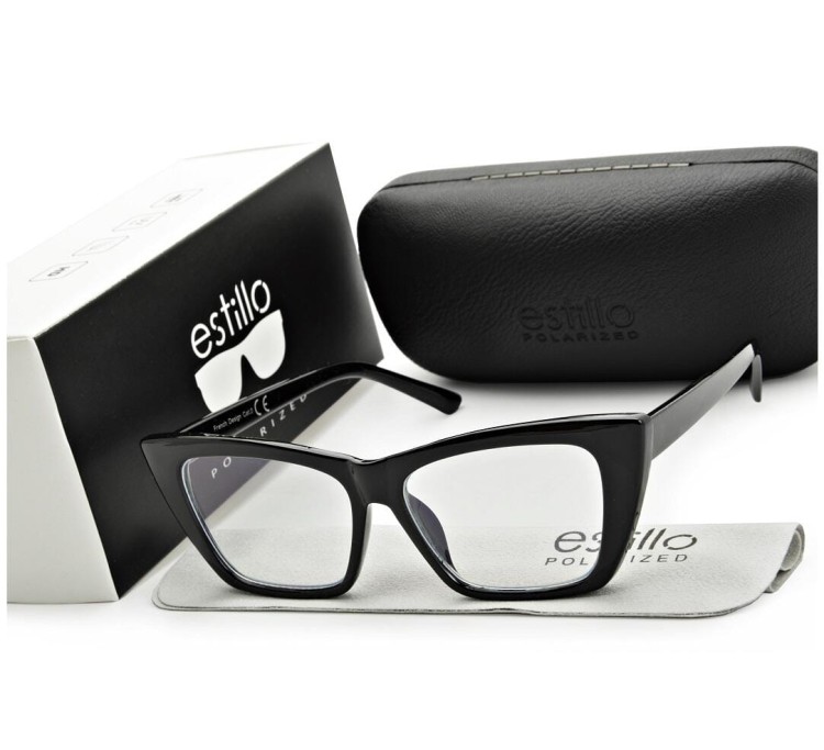 Damskie kocie okulary zerówki do komputera BLF filtr EST-117K-3 Estillo