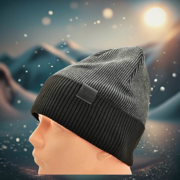 Męska Czapka Zimowa ocieplana polarem - L/XL 2MORO ST-561 kolor czarny