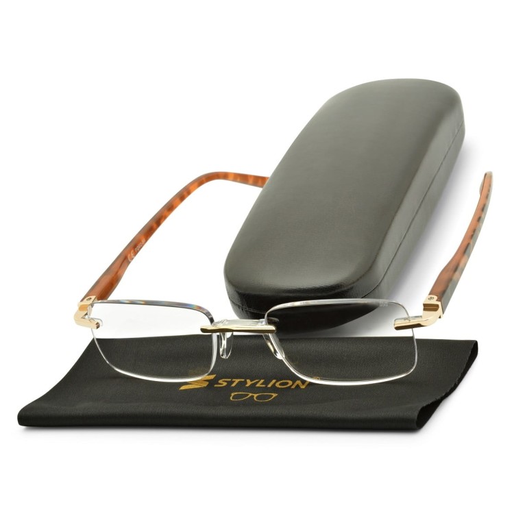 Plusy +3.50 okulary bezramkowe do czytania korekcyjne ST323AX
